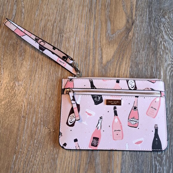 Kate Spade Pink Champagne Toss Wristlet - Picture 1 of 9